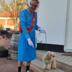 Miespuolinen Queen Elizabeth Naamiaisasu