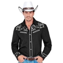 Miesten Musta Western-paita
