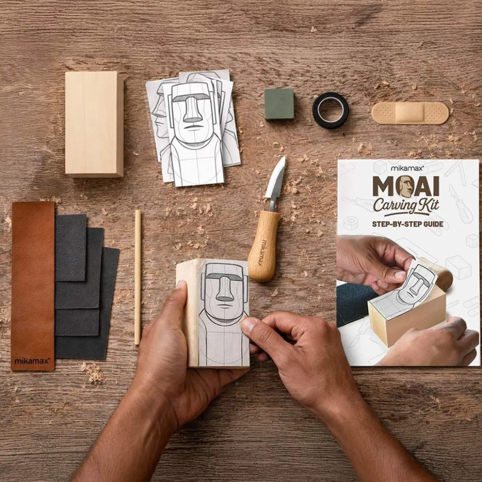 Moai Carving Kit -puunkaiverrussetti