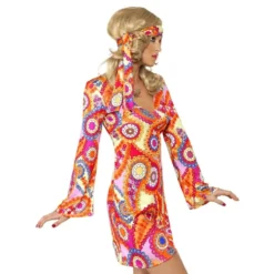 Monivärinen Hippie Naamiaisasu