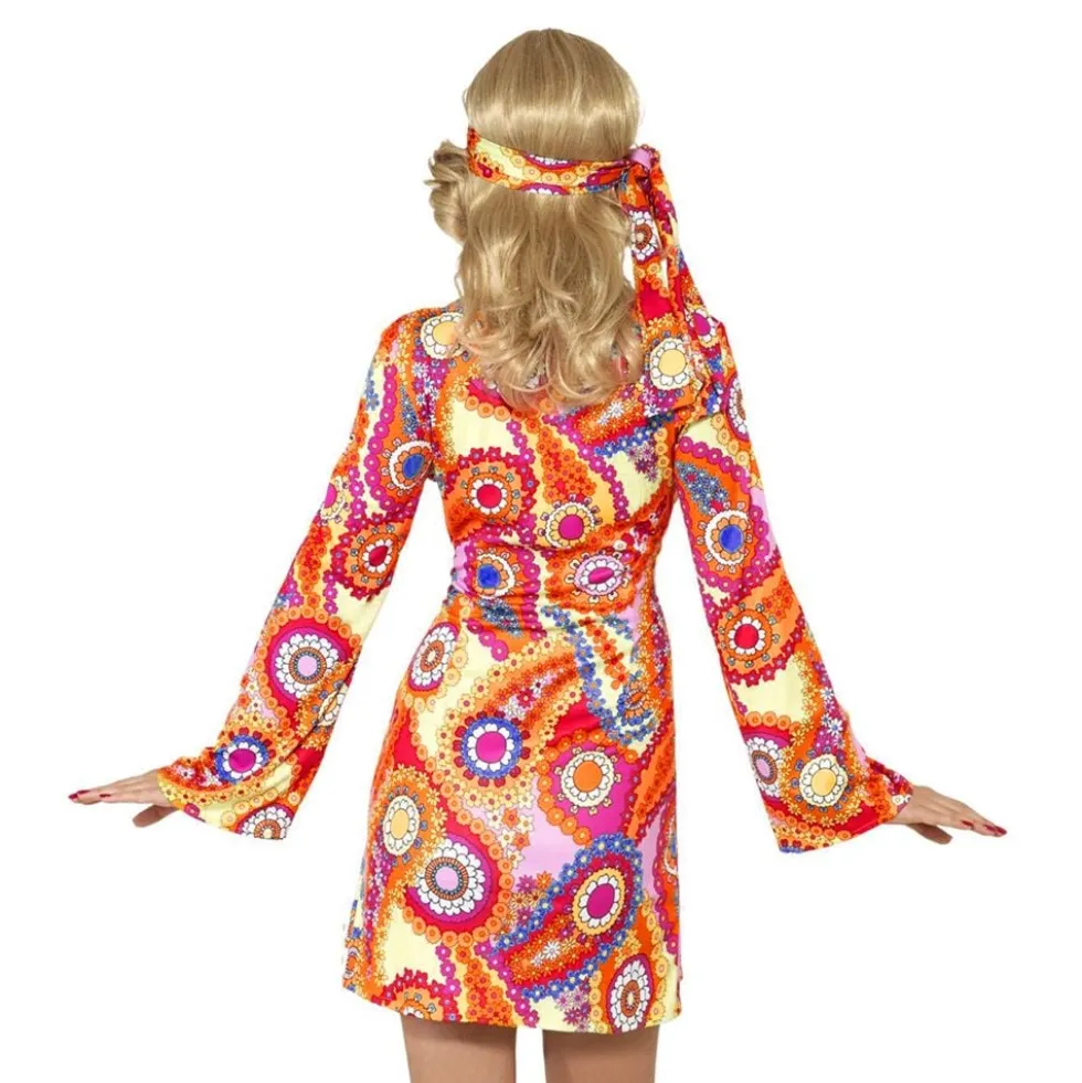 Monivärinen Hippie Naamiaisasu