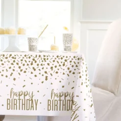Muoviliina Happy Birthday Kulta