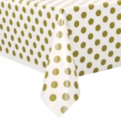 Muoviliina Kulta/Valkoinen Pilkullinen