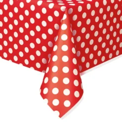 Muoviliina Puna/Valkoinen Pilkullinen