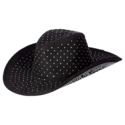 Musta Cowboyhattu Kivikoristeilla