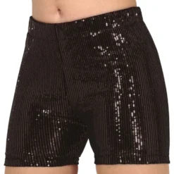 Mustat paljettihotpantsit