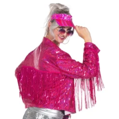 Neonpinkki Paljettihapsutakki