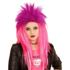 Neonpinkki UV Punkperuukki