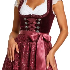 Oktoberfest Dirndl Jula Viininpunainen Deluxe Naamiaisasu