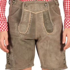 Oktoberfest Lederhosen -shortsit Deluxe Beige