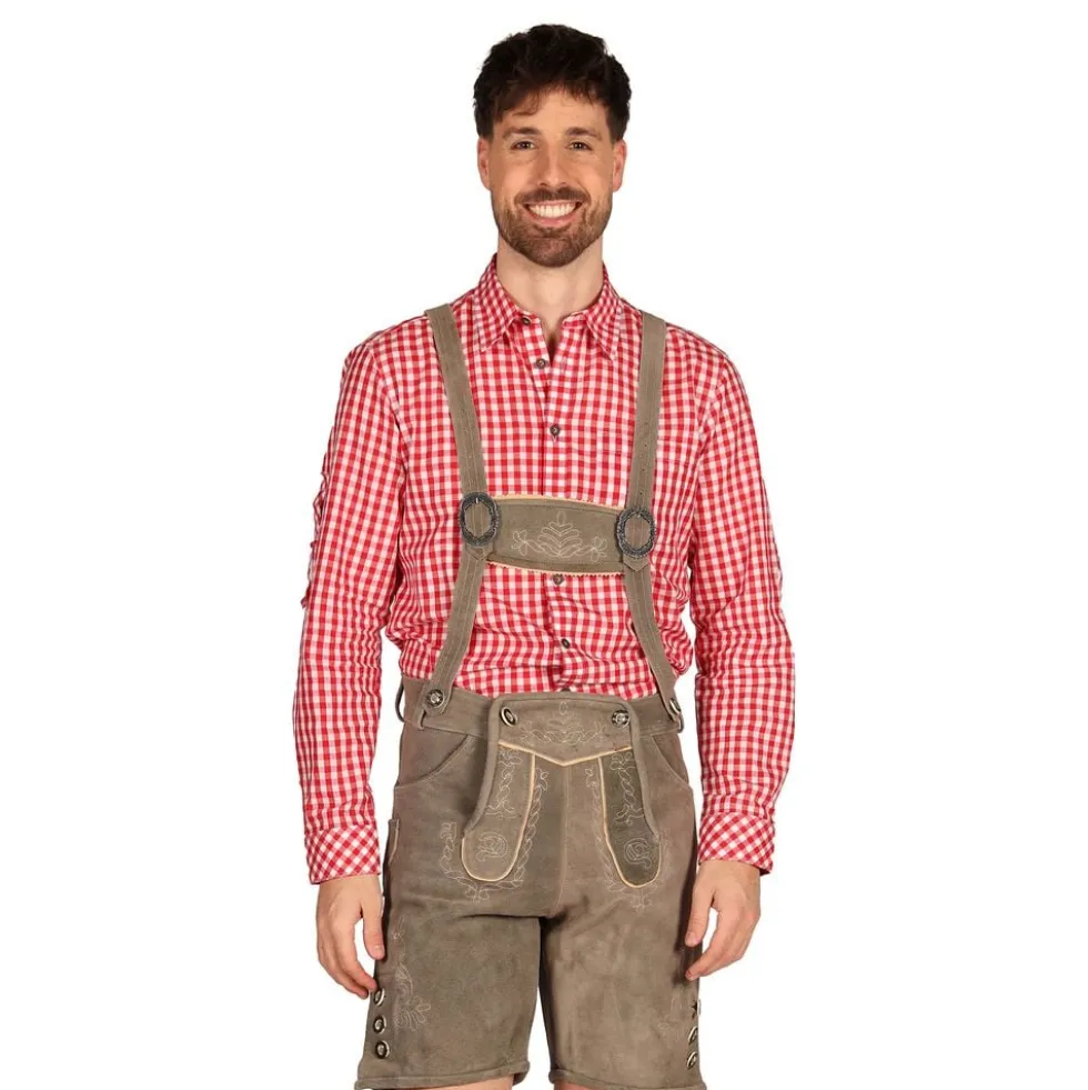 Oktoberfest Lederhosen -shortsit Deluxe Beige