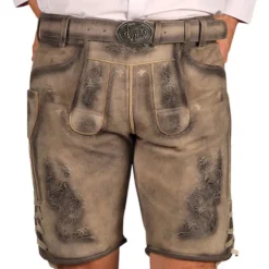 Oktoberfest Lederhosen -shortsit Super Deluxe Vintage Beige