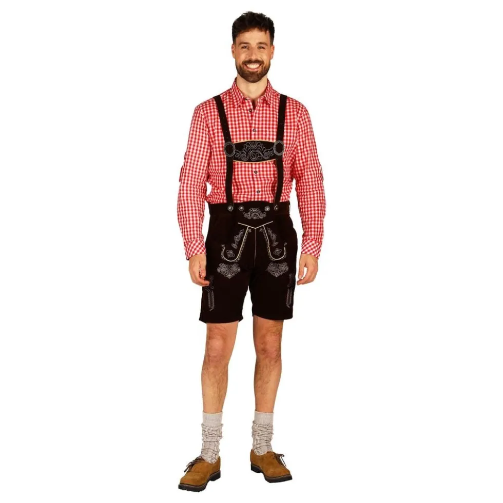 Oktoberfest Lederhosen Short Deluxe Tummanruskea