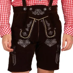Oktoberfest Lederhosen Short Deluxe Tummanruskea