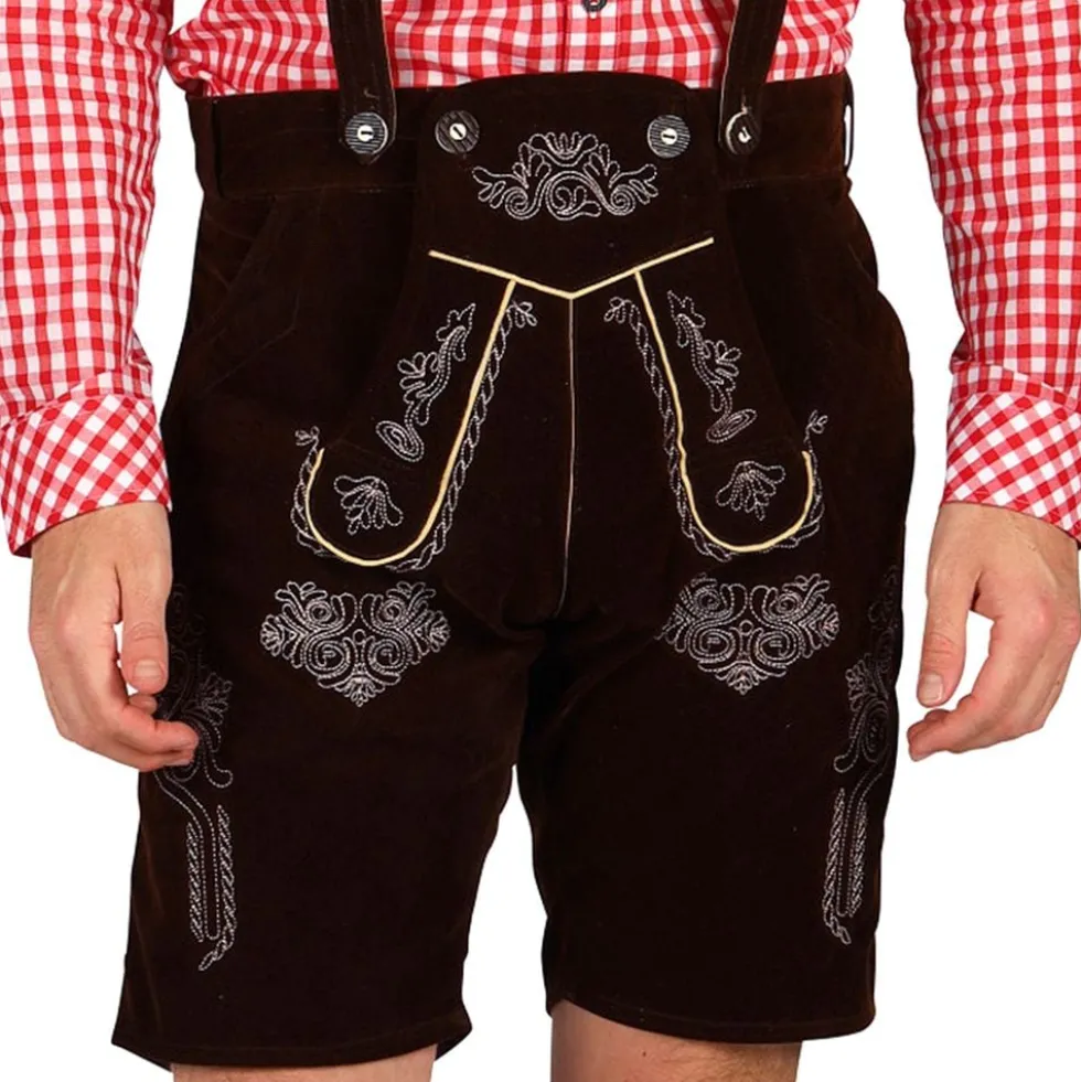 Oktoberfest Lederhosen Short Deluxe Tummanruskea