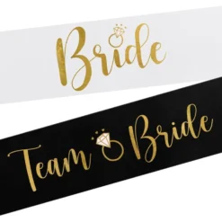 Olkanauha Bride & Bride Squad Musta/Valkoinen