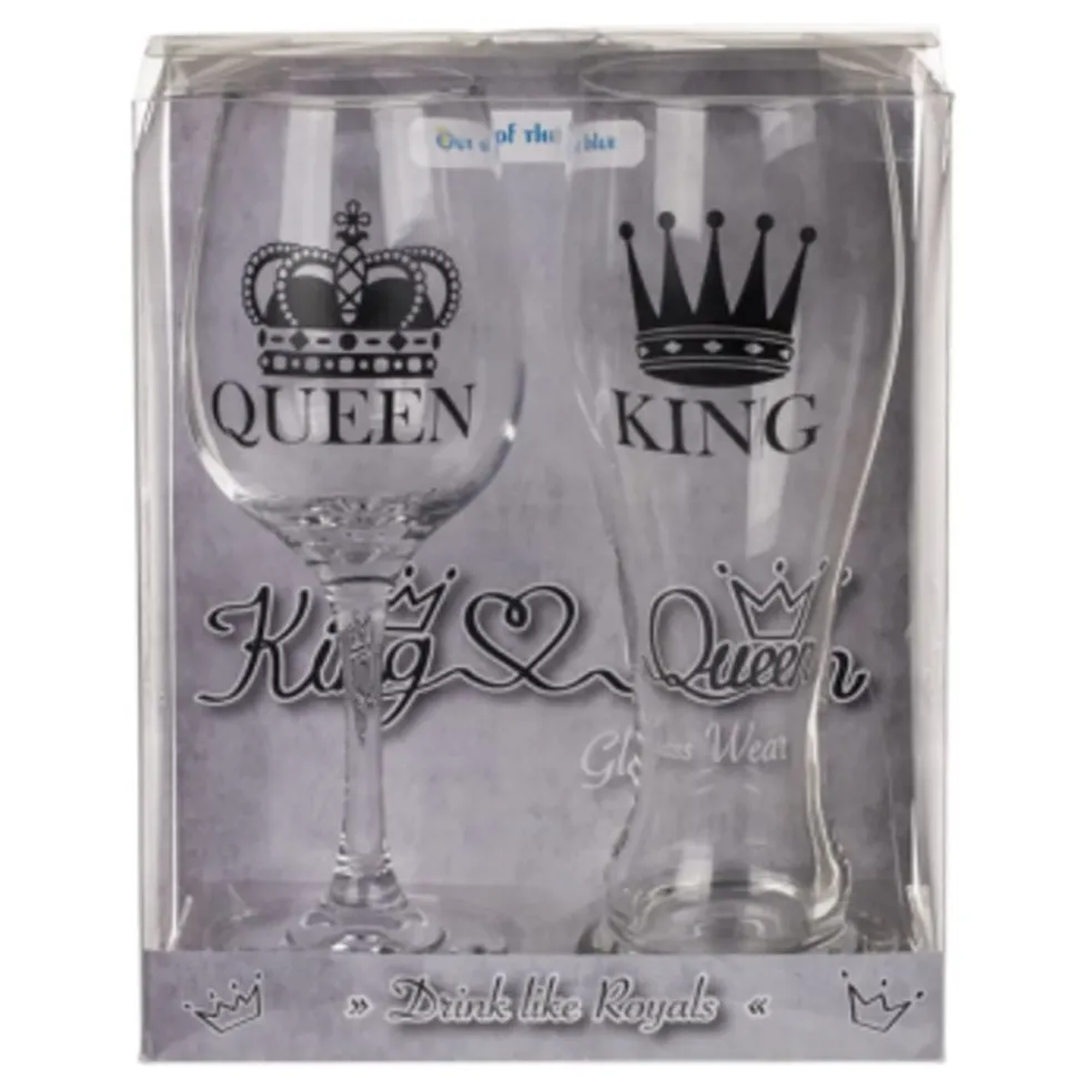 Olut- & Viinilasi King & Queen