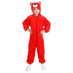 Onesie Punainen Nalle Lasten Naamiaisasu