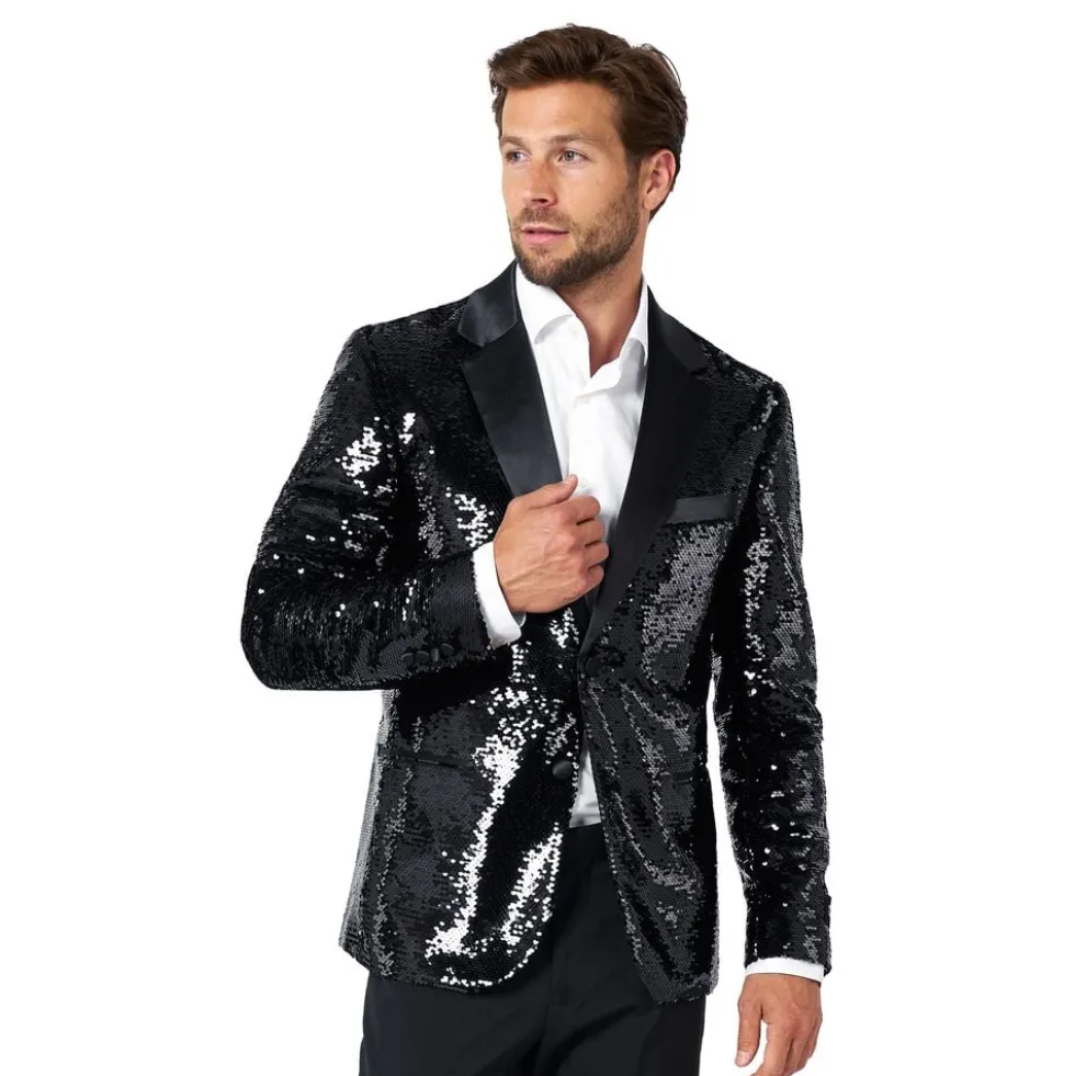 OppoSuits Paljettipikkutakki Briliant Musta
