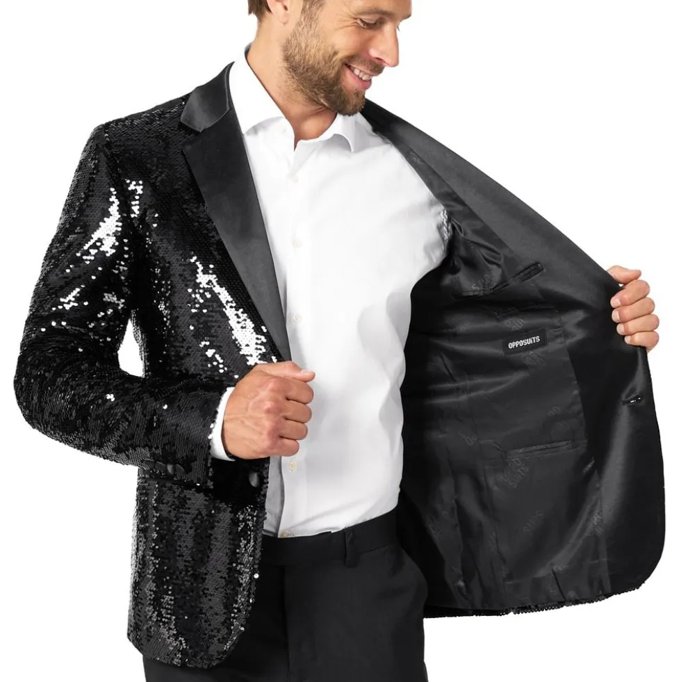 OppoSuits Paljettipikkutakki Briliant Musta