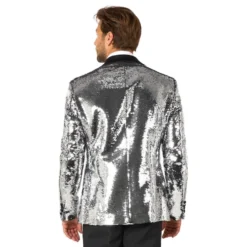 OppoSuits Paljettipikkutakki Briliant Silver