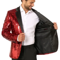 OppoSuits Paljettipikkutakki Briliant Punainen
