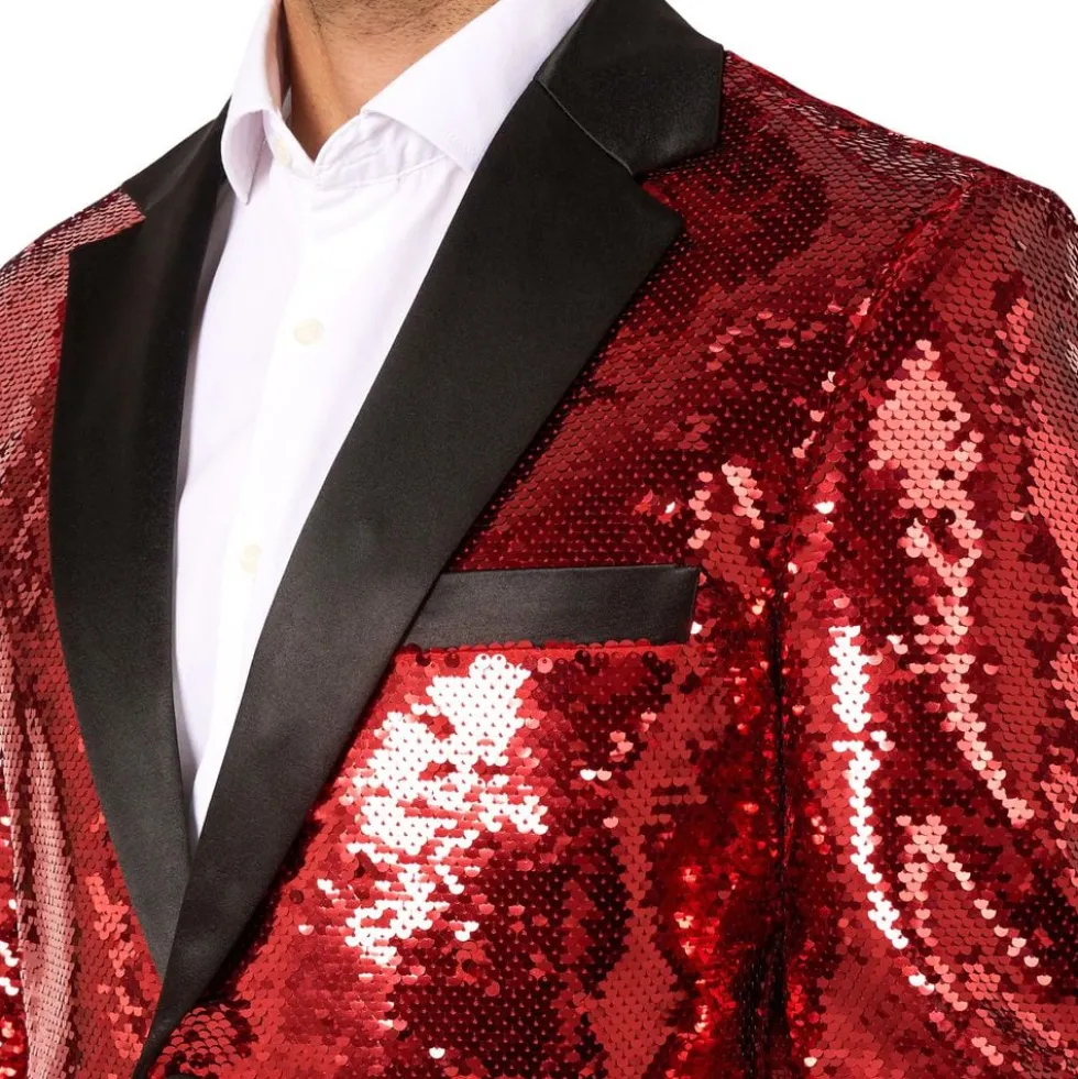 OppoSuits Paljettipikkutakki Briliant Punainen