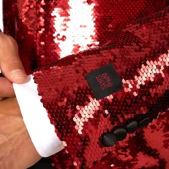 OppoSuits Paljettipikkutakki Briliant Punainen