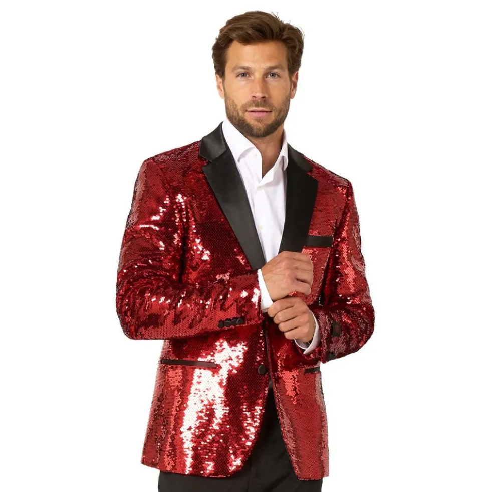 OppoSuits Paljettipikkutakki Briliant Punainen