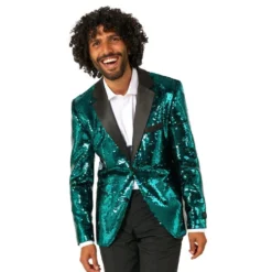 OppoSuits Paljettipikkutakki Briliant Vihreä