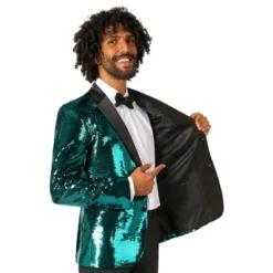 OppoSuits Paljettipikkutakki Briliant Vihreä