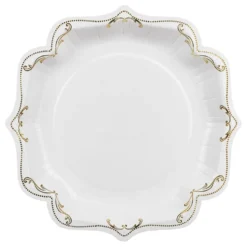 Ornamenttipahvilautaset Kulta/Valkoinen