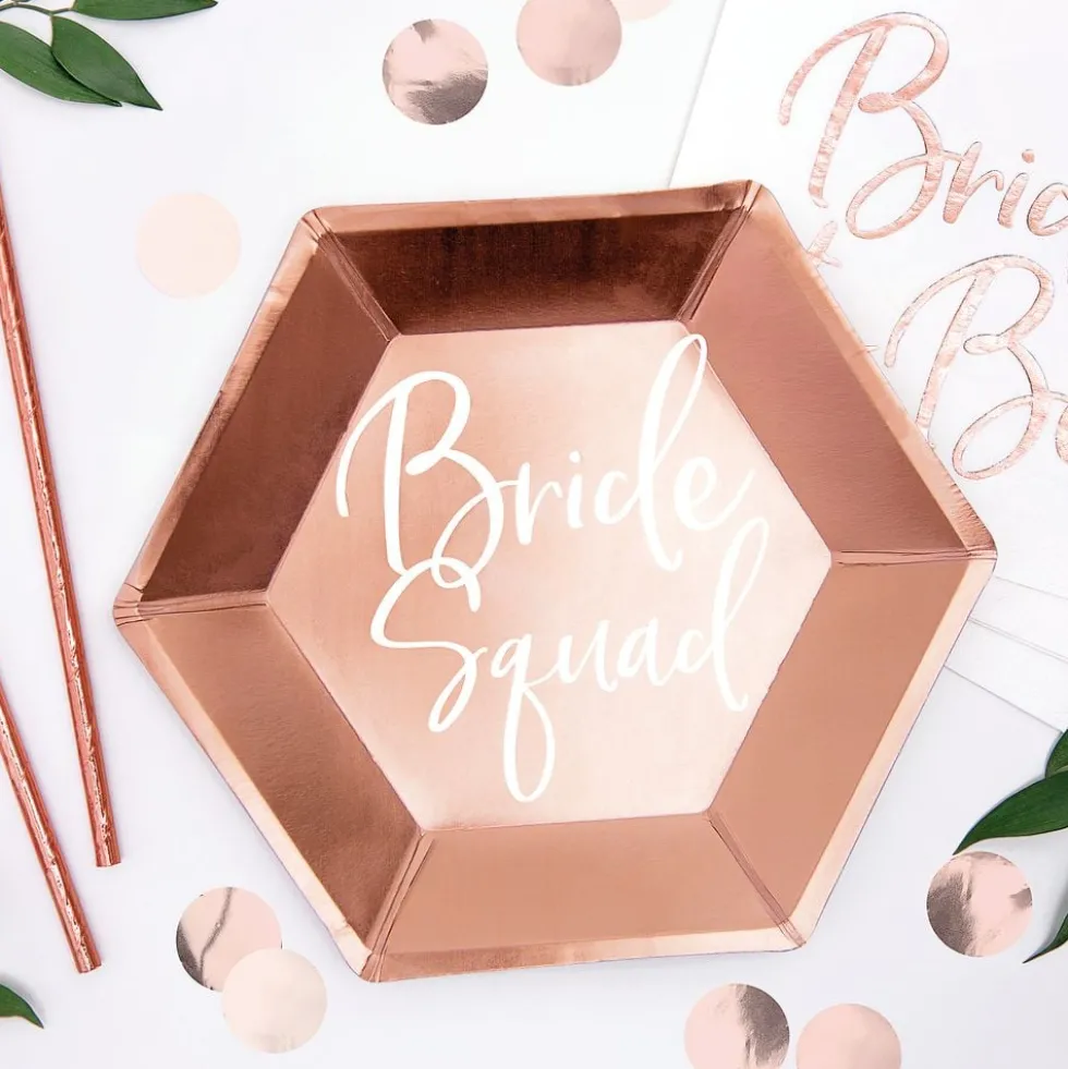 Pahvilautaset Bride Squad Ruusukulta
