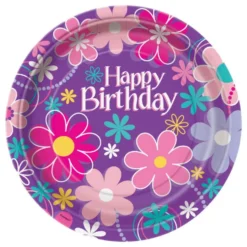 Pahvilautaset Happy Birthday Liila