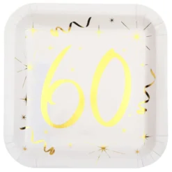 Pahvilautaset 60 Valkoinen/Kulta