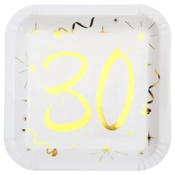 Pahvilautaset 30 Valkoinen/Kulta