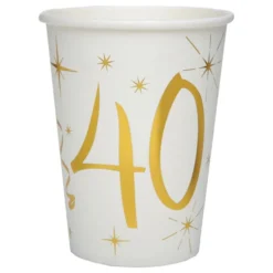 Pahvimukit 40 Kulta/Valkoinen