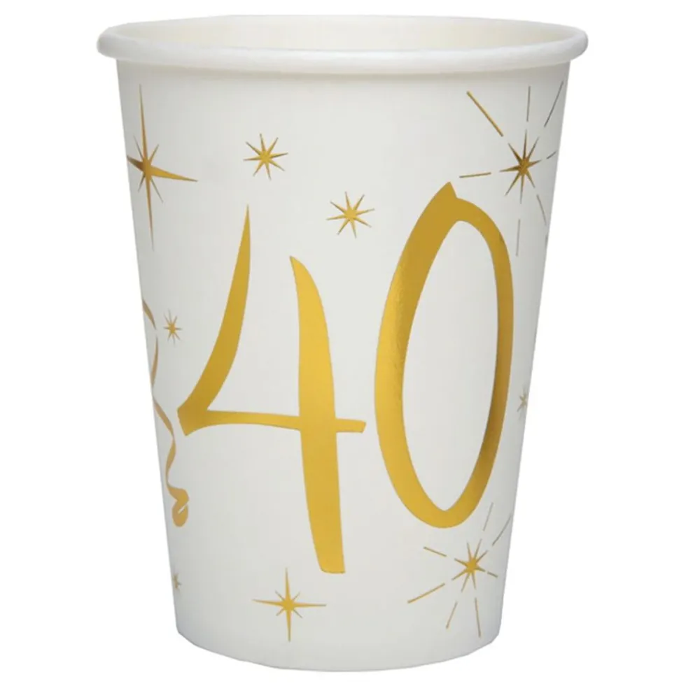 Pahvimukit 40 Kulta/Valkoinen