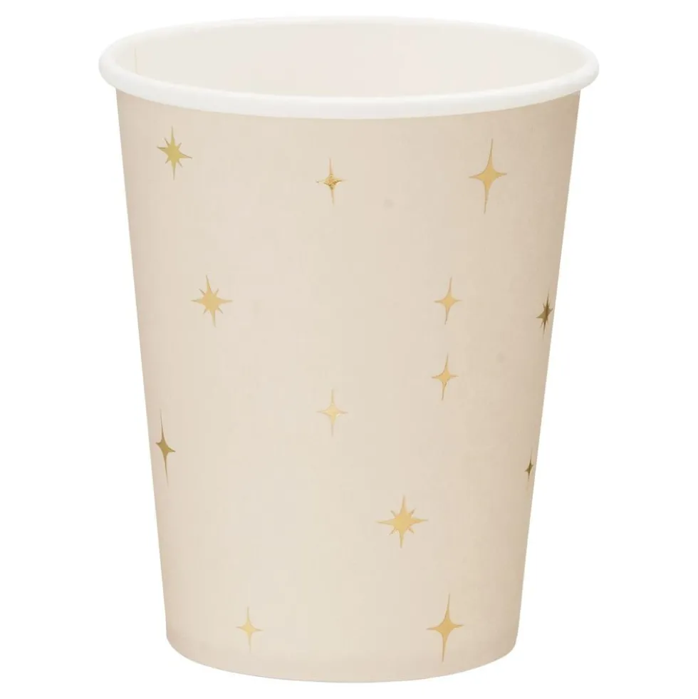 Pahvimukit Tähdet Beige