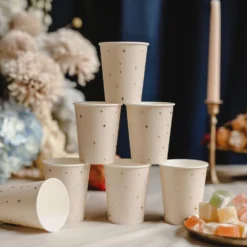 Pahvimukit Tähdet Beige
