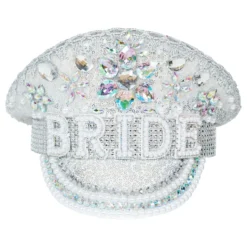 Paljettilippis Bride helmillä
