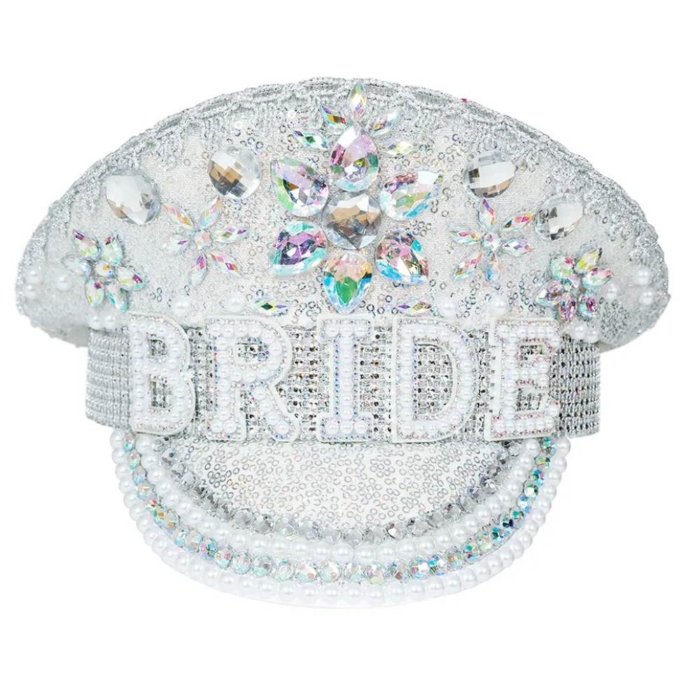Paljettilippis Bride helmillä