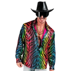 Paljettipaita Miesten Rainbow Tiger