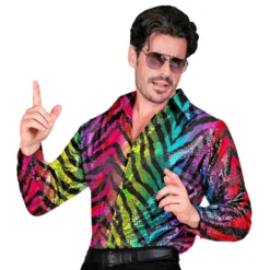 Paljettipaita Miesten Rainbow Tiger
