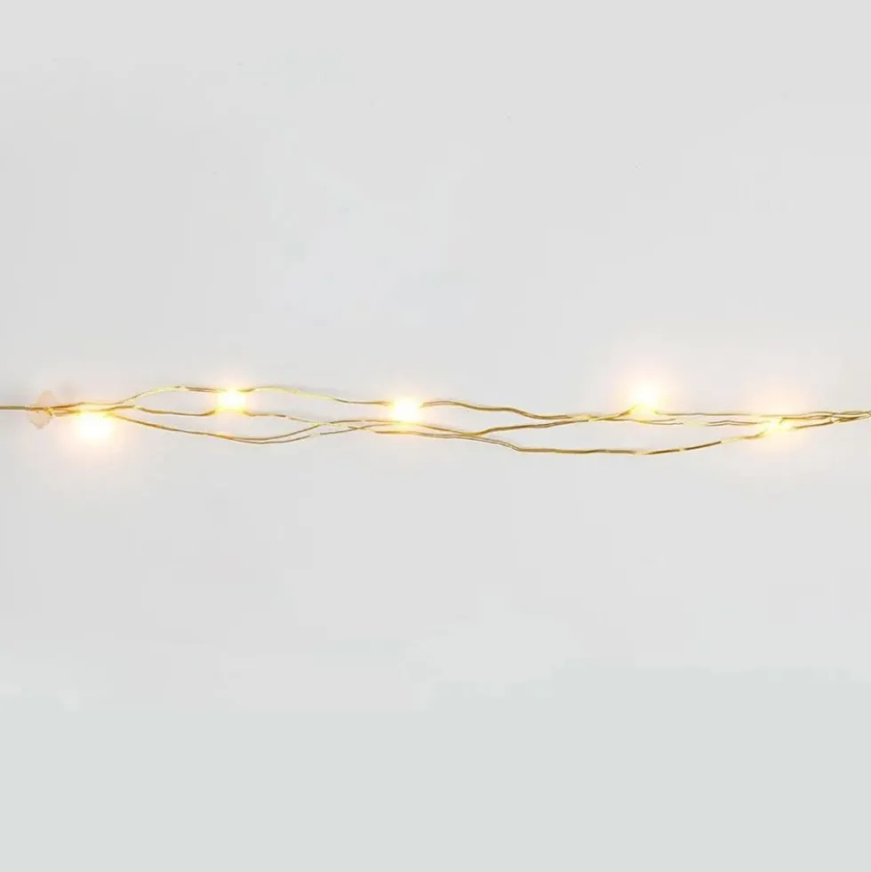 Paristokäyttöinen LED Valonauha Kulta
