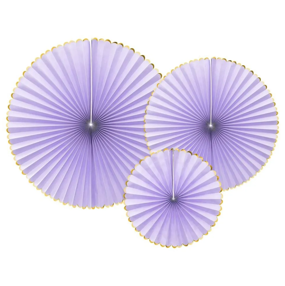 Pastellinvioletit Kultareunaiset Paperiviuhkat