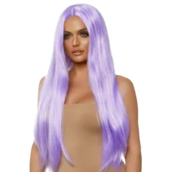 Pitkä Suora Violetti Deluxe Peruukki