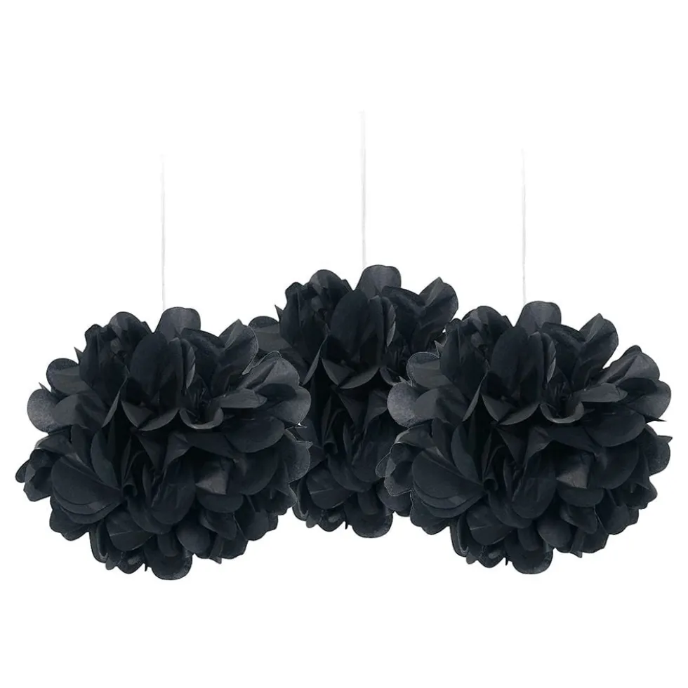 Pom Pom Mini Musta Riippuva Koriste