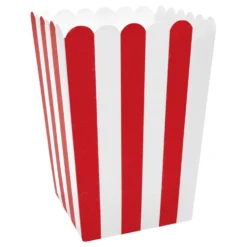 Popcornkuppeja Punavalkoraidallisia