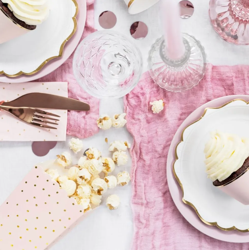 Popcornkuppeja Vaaleanpunainen Kultapilkuilla